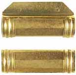 Ramrod pipe, brass, forward pipe with lug for pin, Golden Age, octagon with ringed ends, for 3/8" ramrod